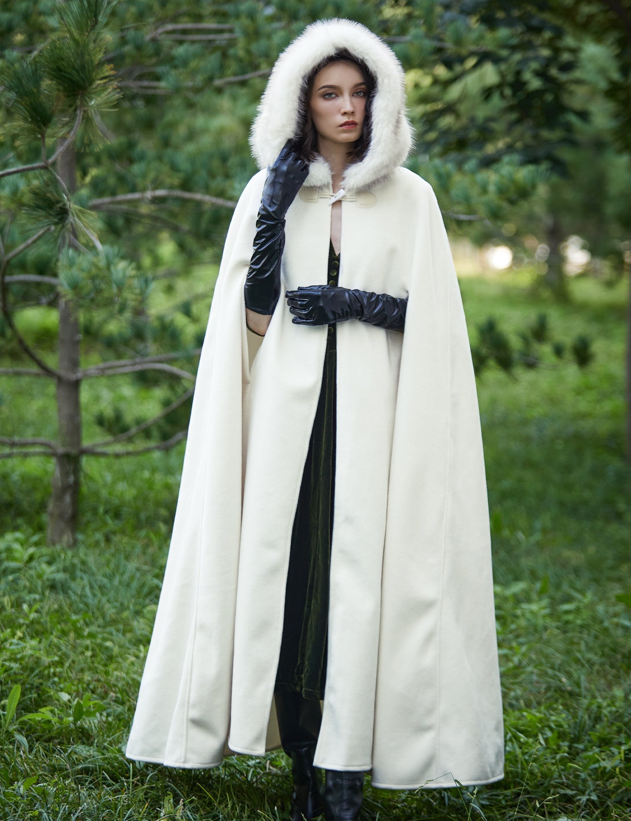 medieval hooded cloak for castlecore and gothic cosplay