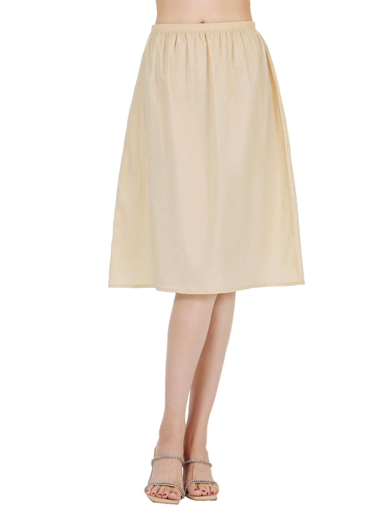 Nude vintage cotton lace half slip petticoat with elegant undergarment for vintage style dresses