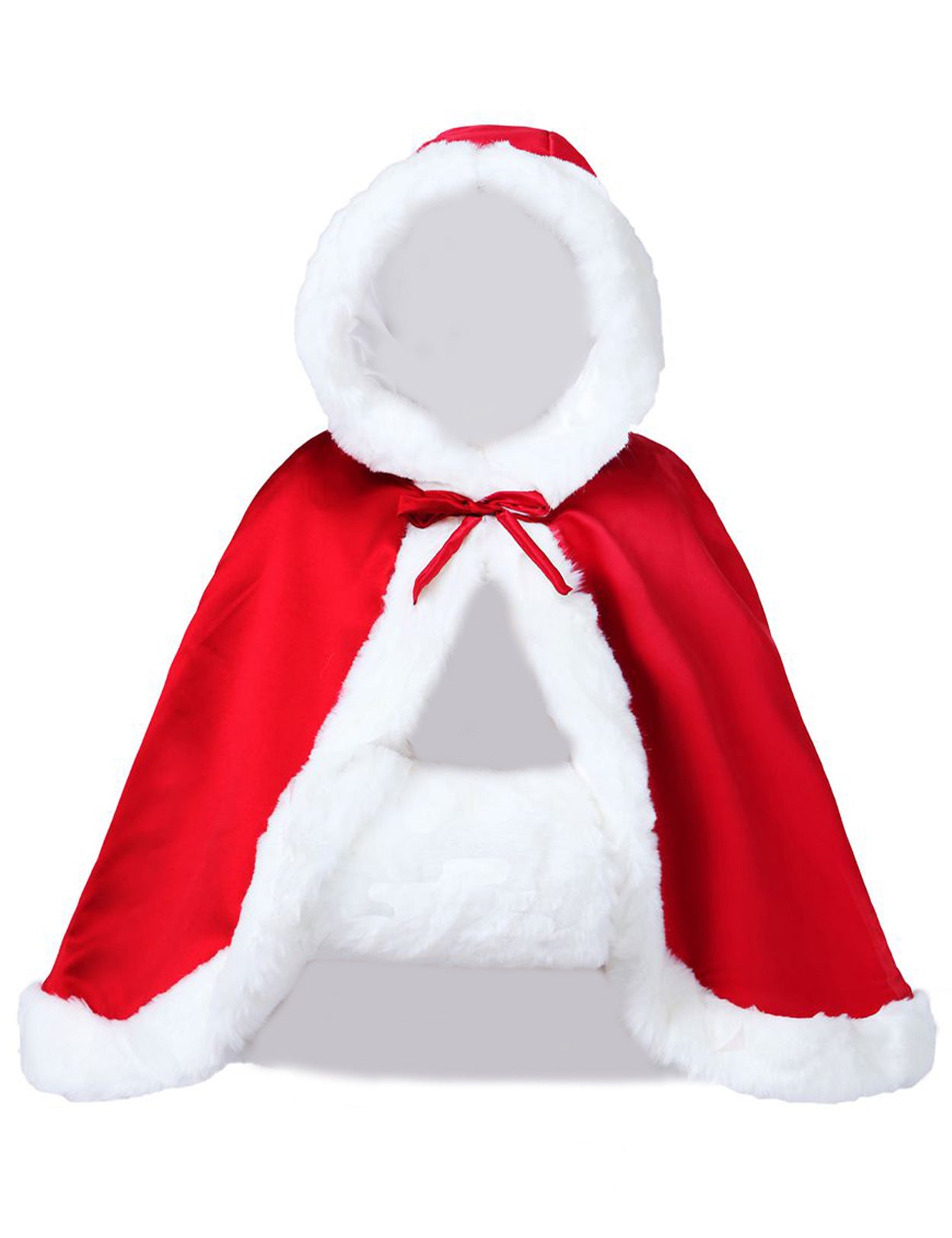 Elegant reversible bridal cape with hooded design and luxurious fur trim