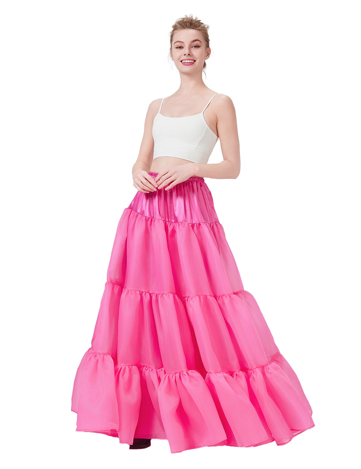 A-line hoopless petticoat showing natural drape and shape