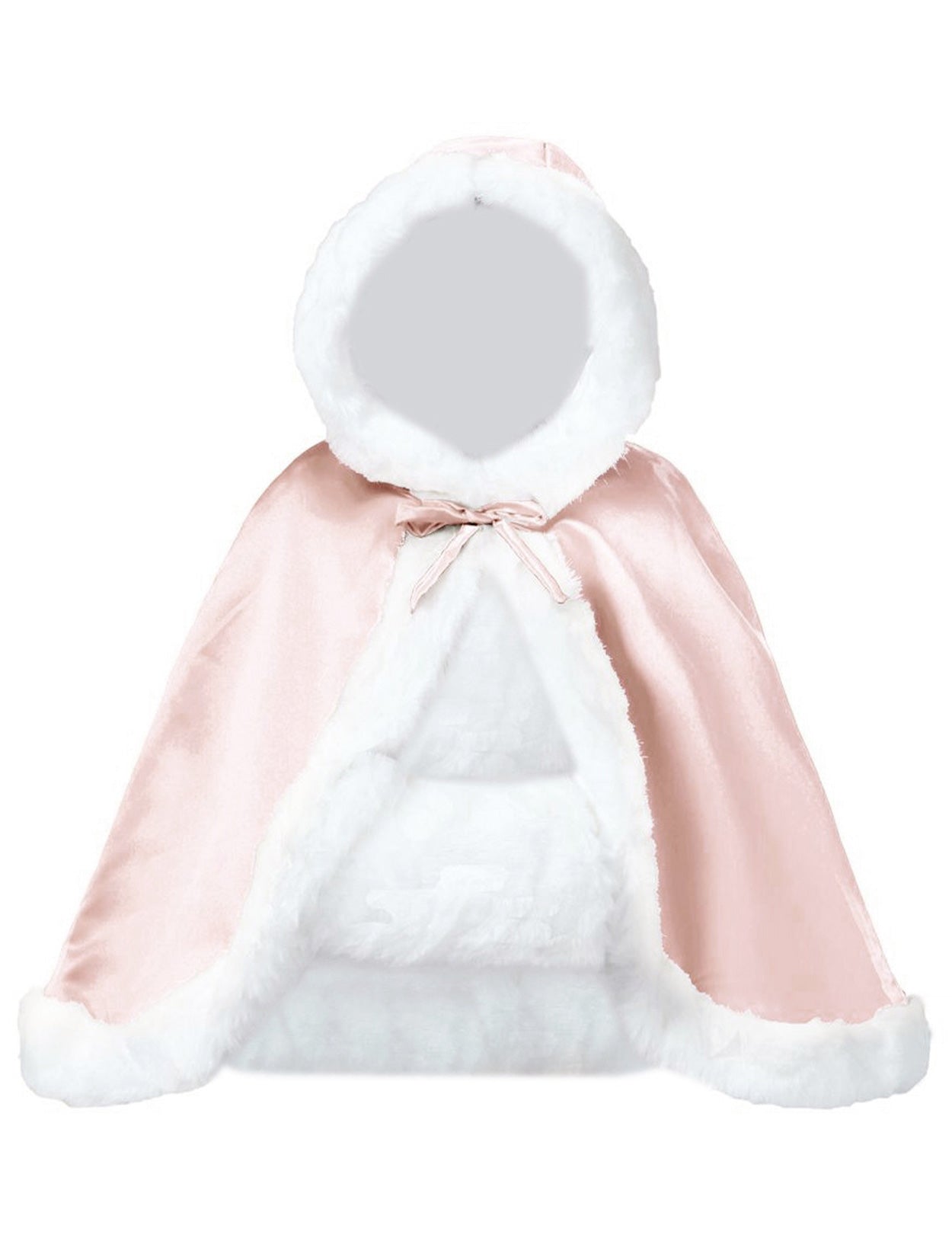 Elegant reversible bridal cape with hooded design and luxurious fur trim