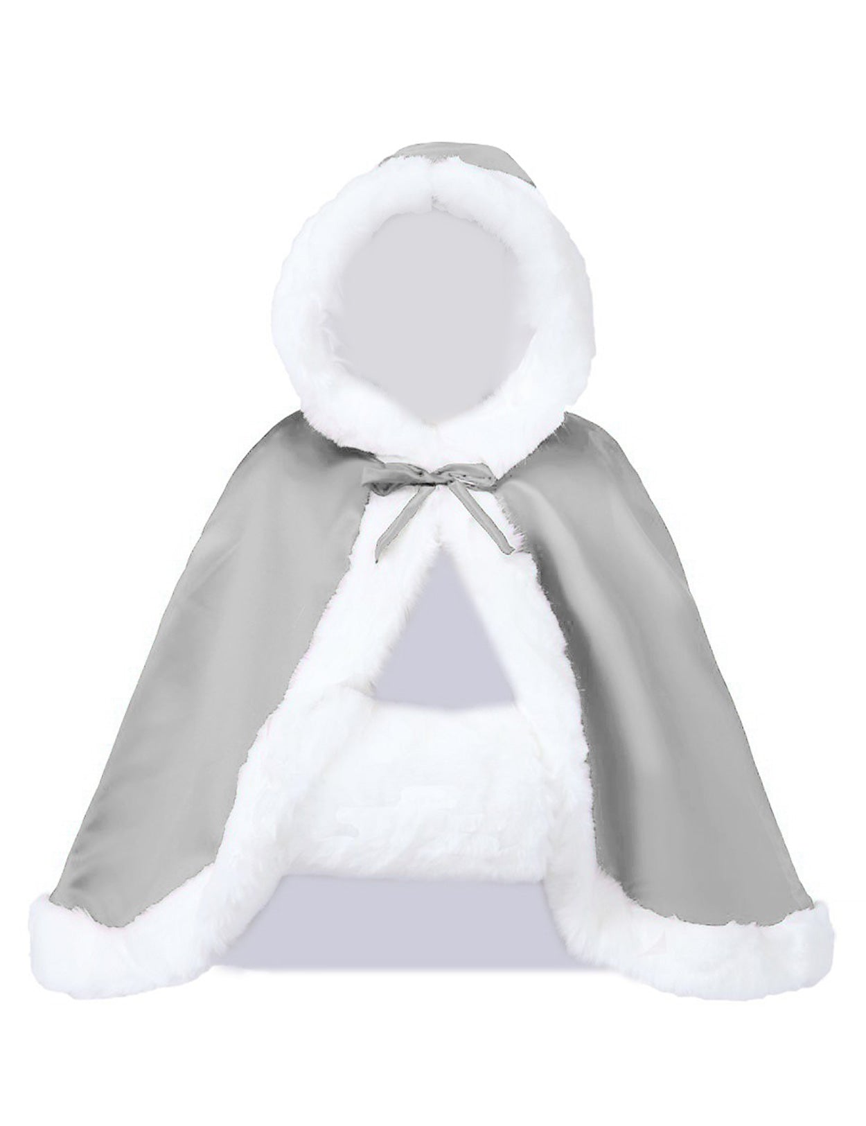 Elegant reversible bridal cape with hooded design and luxurious fur trim
