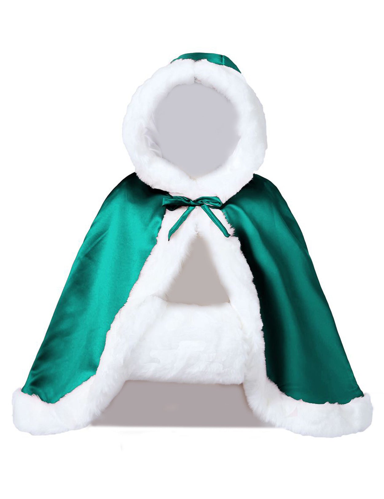 Elegant reversible bridal cape with hooded design and luxurious fur trim