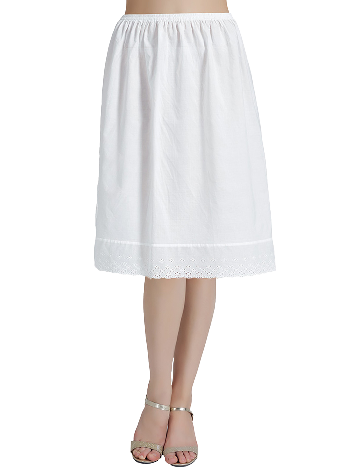 Ivory vintage cotton lace half slip petticoat with delicate lace trim, elegant undergarment for vintage style dresses