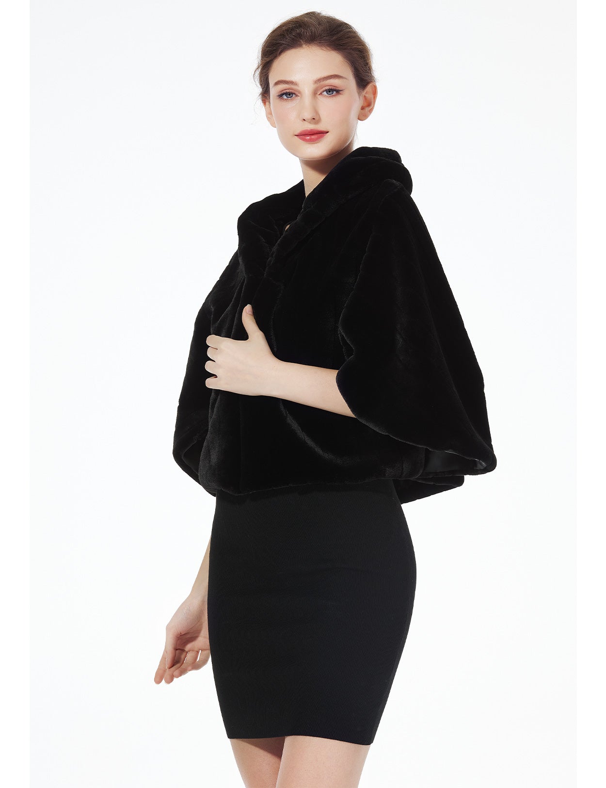 Elegant faux fur shawl for weddings and special events