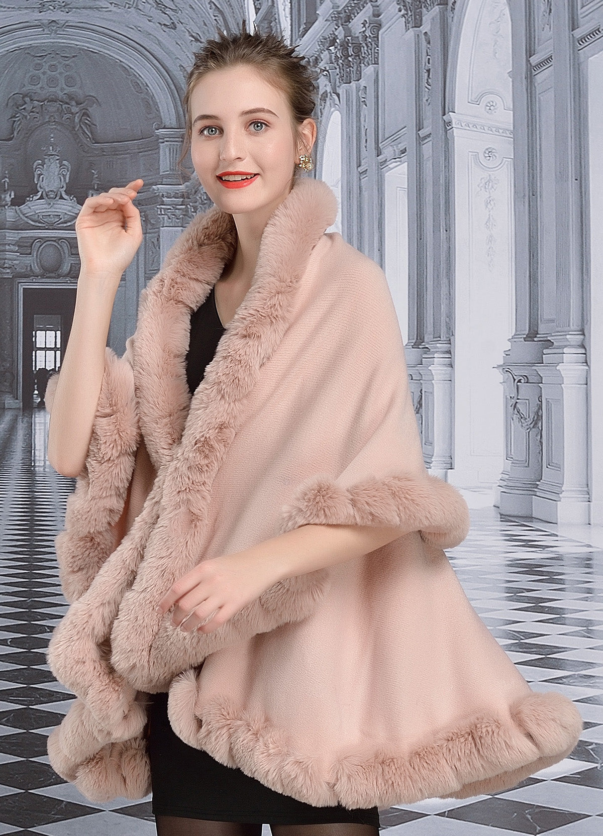 Pink Zadorin Coat Long Faux Shearling Jacket Pink ZADORIN Winter