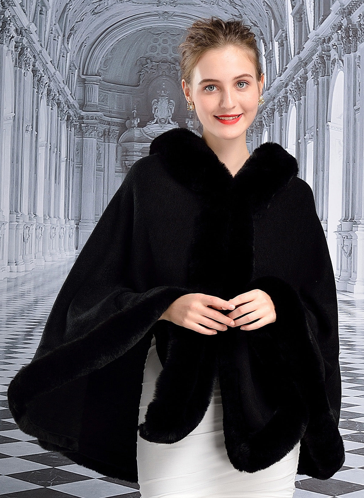 Faux-Fur-Shawl-Wedding-Shawl-Autumn/Winter-Woman-Coat-Outer-Hooded